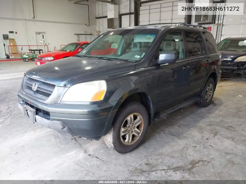 2003 Honda Pilot Ex-L VIN: 2HKYF18683H611272 Lot: 42024936