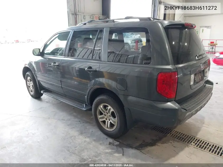 2003 Honda Pilot Ex-L VIN: 2HKYF18683H611272 Lot: 42024936