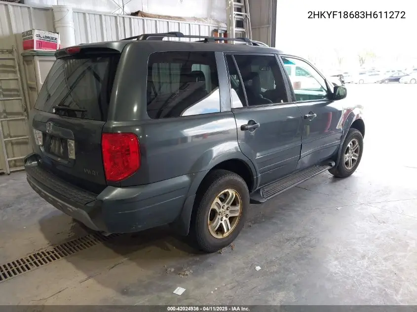 2003 Honda Pilot Ex-L VIN: 2HKYF18683H611272 Lot: 42024936