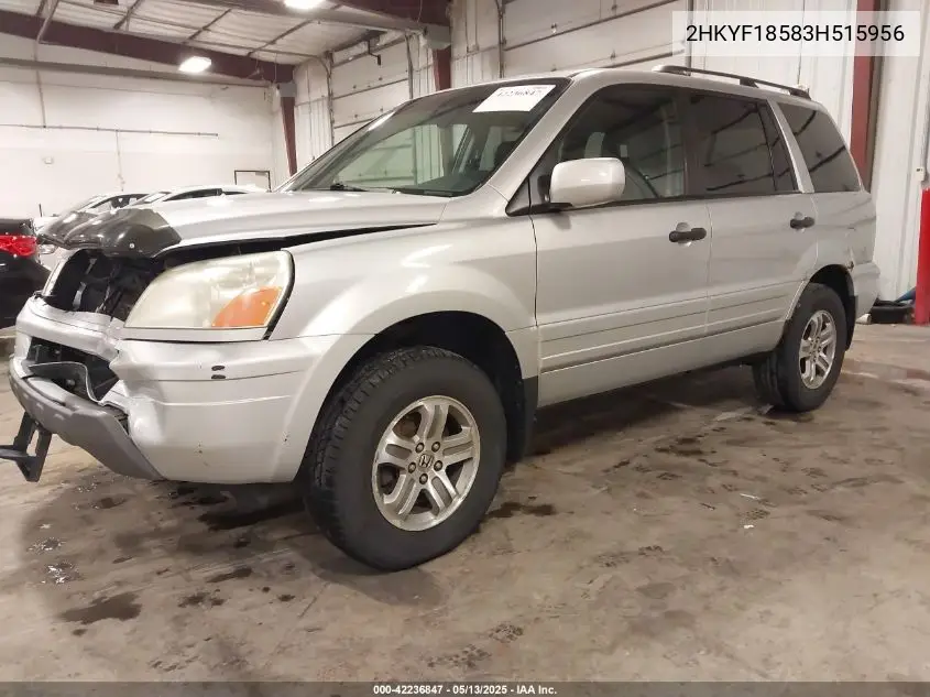 2003 Honda Pilot Ex-L VIN: 2HKYF18583H515956 Lot: 42236847
