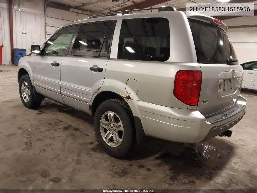 2003 Honda Pilot Ex-L VIN: 2HKYF18583H515956 Lot: 42236847