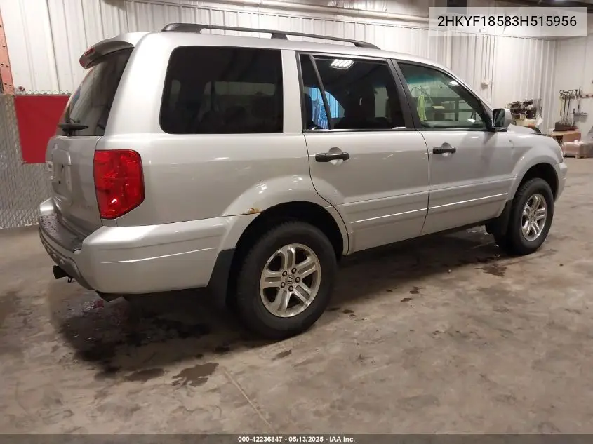 2003 Honda Pilot Ex-L VIN: 2HKYF18583H515956 Lot: 42236847
