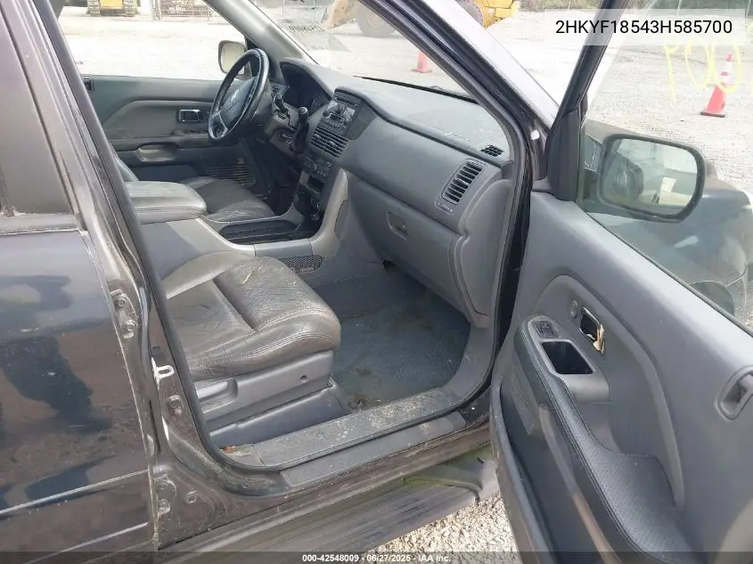 2003 Honda Pilot Ex-L VIN: 2HKYF18543H585700 Lot: 42548009