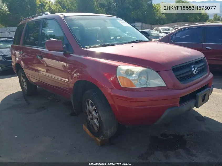2003 Honda Pilot Ex-L VIN: 2HKYF18553H575077 Lot: 42564845