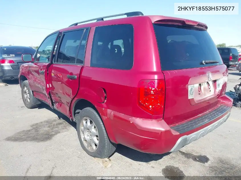 2003 Honda Pilot Ex-L VIN: 2HKYF18553H575077 Lot: 42564845