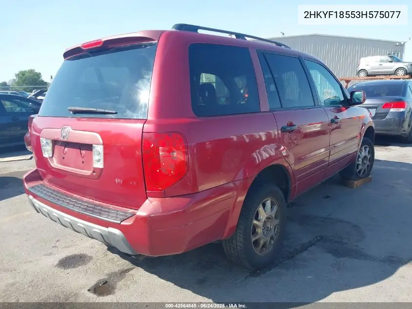 2003 Honda Pilot Ex-L VIN: 2HKYF18553H575077 Lot: 42564845