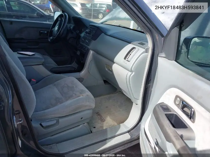 2003 Honda Pilot Ex VIN: 2HKYF18483H593841 Lot: 42599468