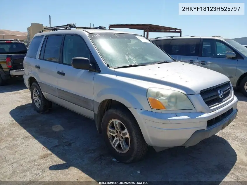 2003 Honda Pilot Lx VIN: 2HKYF18123H525797 Lot: 42619537