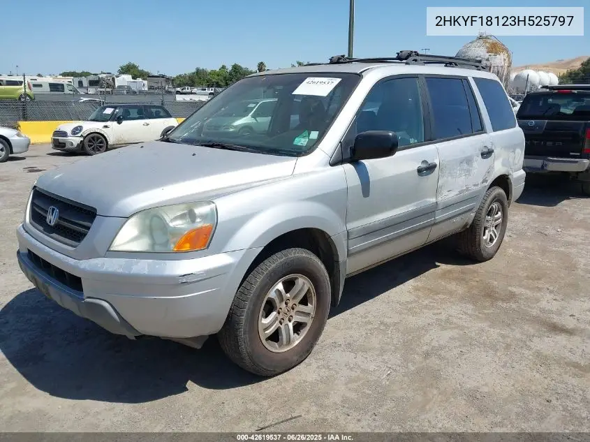 2003 Honda Pilot Lx VIN: 2HKYF18123H525797 Lot: 42619537