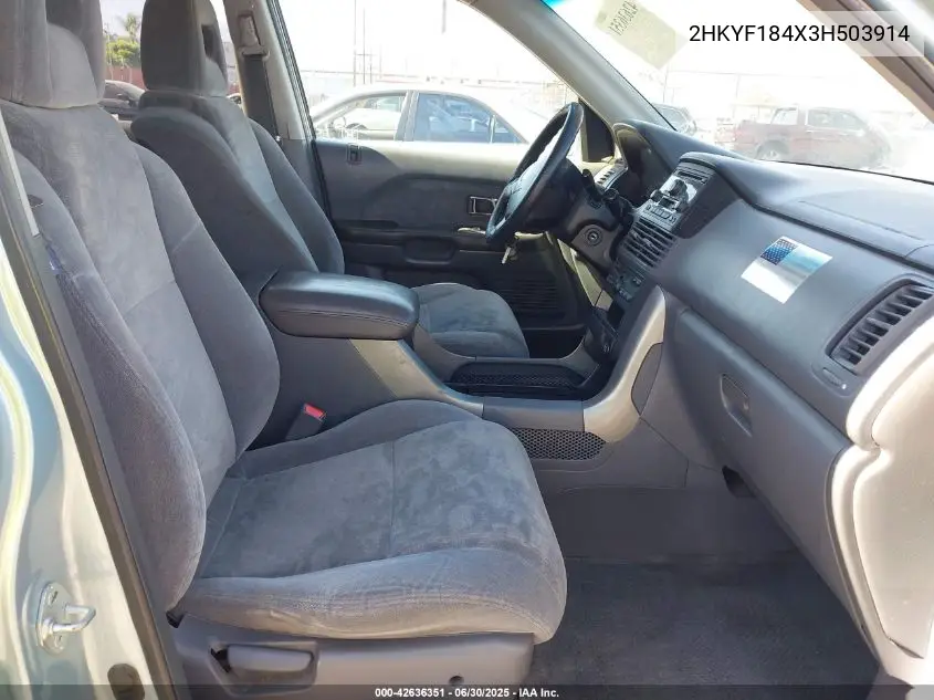 2003 Honda Pilot Ex VIN: 2HKYF184X3H503914 Lot: 42636351