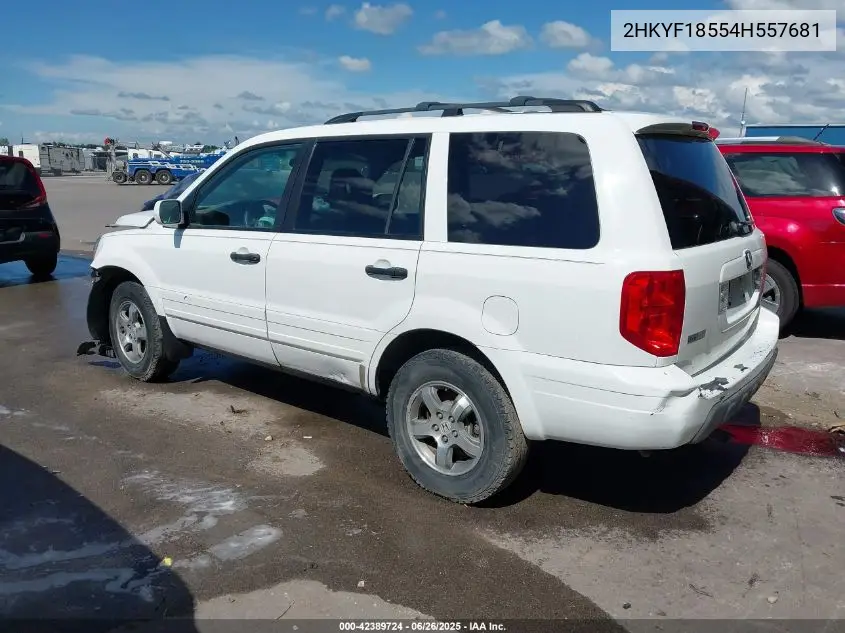 2004 Honda Pilot Ex-L VIN: 2HKYF18554H557681 Lot: 42389724