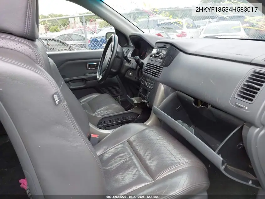 2004 Honda Pilot Ex-L VIN: 2HKYF18534H583017 Lot: 42618229