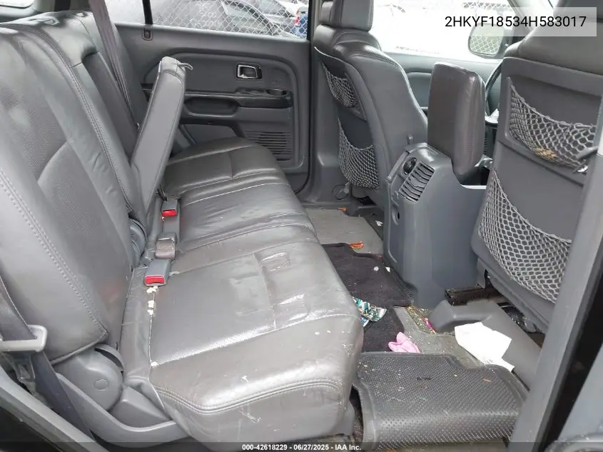 2004 Honda Pilot Ex-L VIN: 2HKYF18534H583017 Lot: 42618229