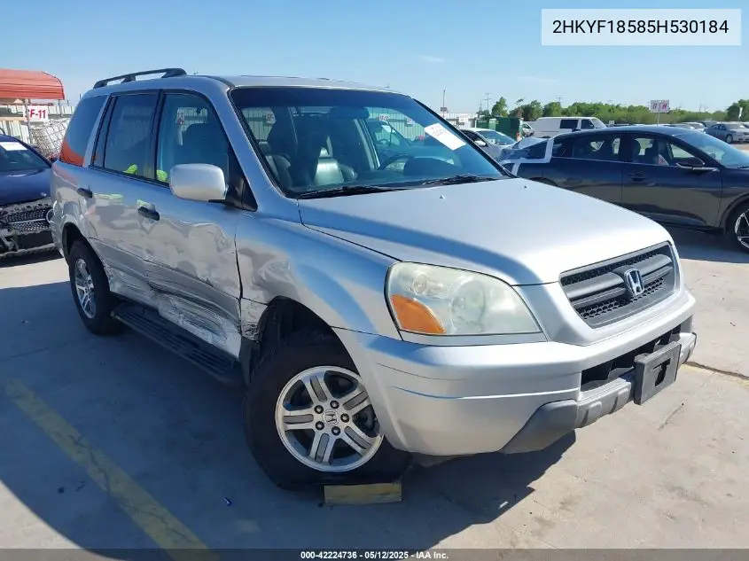2005 Honda Pilot Ex-L VIN: 2HKYF18585H530184 Lot: 42224736