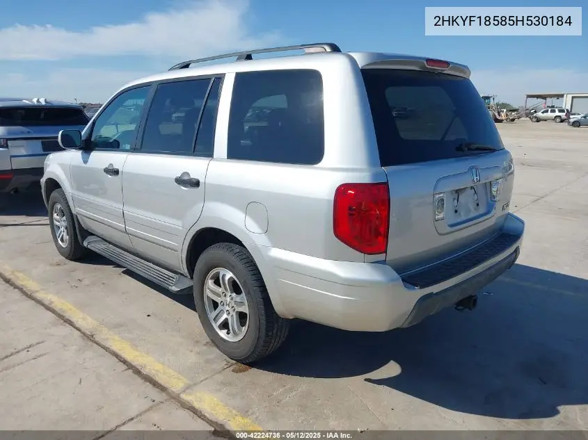2005 Honda Pilot Ex-L VIN: 2HKYF18585H530184 Lot: 42224736