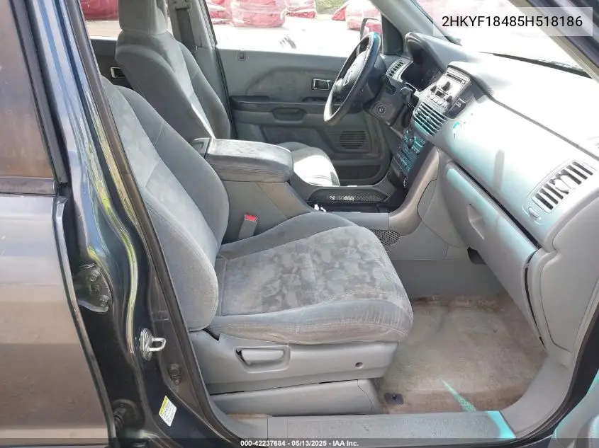 2005 Honda Pilot Ex VIN: 2HKYF18485H518186 Lot: 42237684