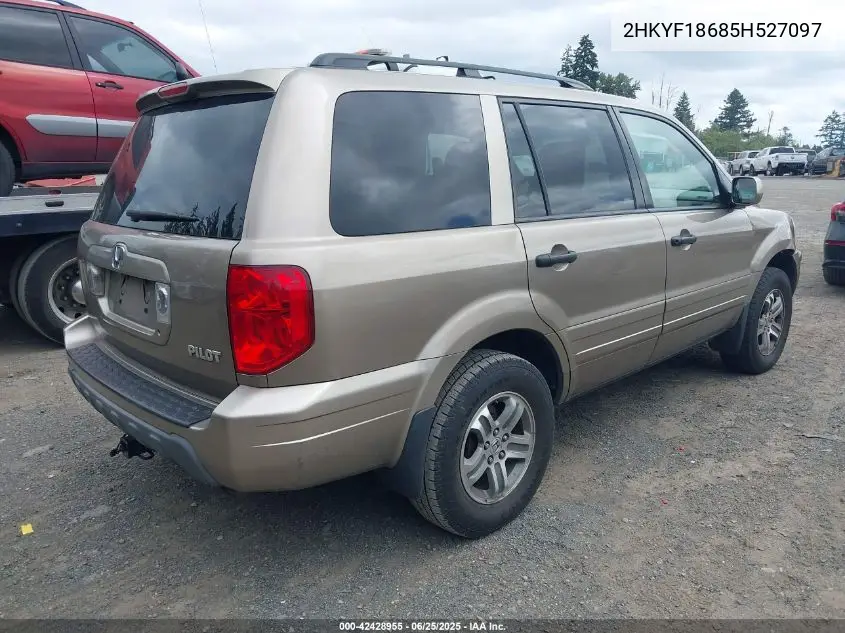2005 Honda Pilot Ex-L VIN: 2HKYF18685H527097 Lot: 42428955