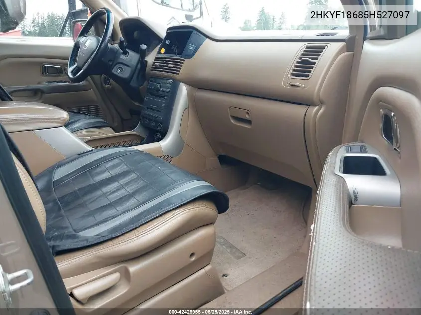 2005 Honda Pilot Ex-L VIN: 2HKYF18685H527097 Lot: 42428955
