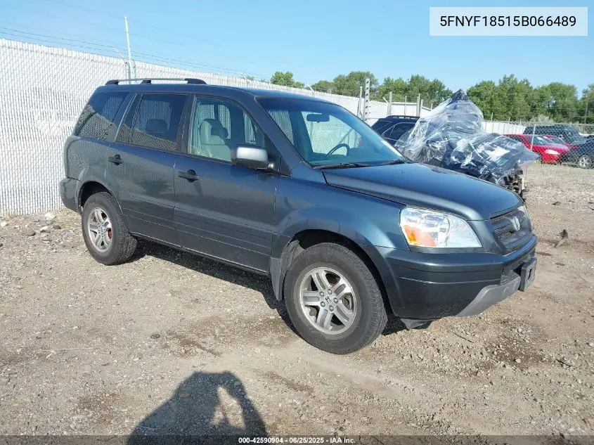 2005 Honda Pilot Ex-L VIN: 5FNYF18515B066489 Lot: 42590904