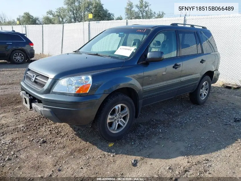 2005 Honda Pilot Ex-L VIN: 5FNYF18515B066489 Lot: 42590904