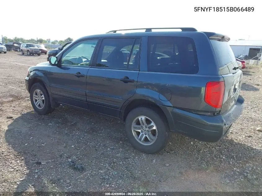 2005 Honda Pilot Ex-L VIN: 5FNYF18515B066489 Lot: 42590904