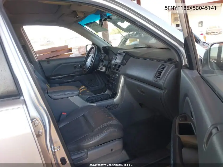 2005 Honda Pilot Ex-L VIN: 5FNYF185X5B045141 Lot: 42626670