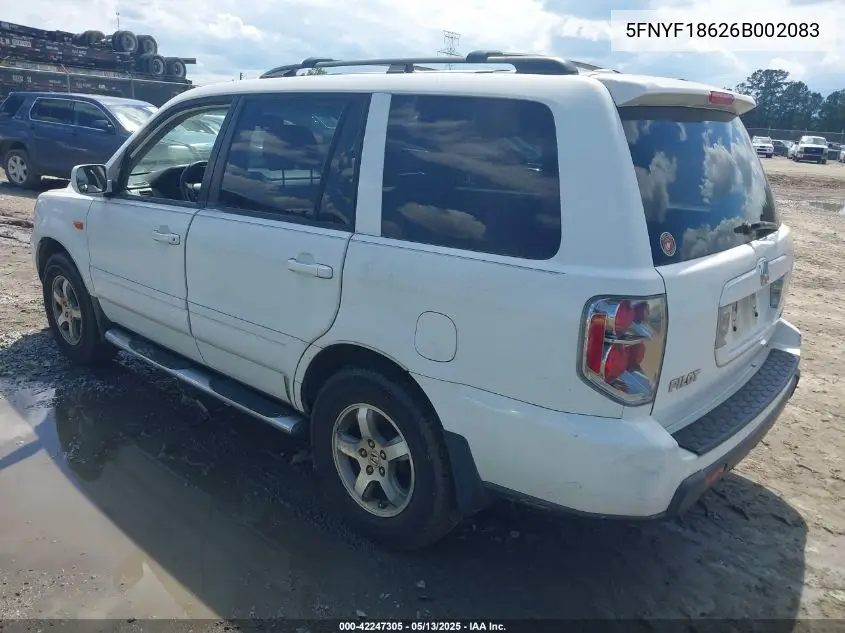 2006 Honda Pilot Ex-L VIN: 5FNYF18626B002083 Lot: 42247305