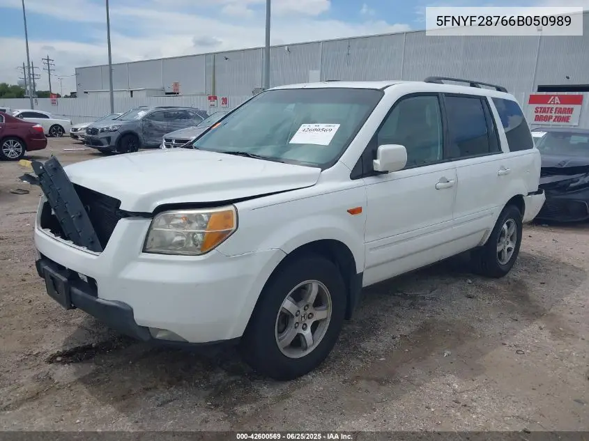 2006 Honda Pilot Ex-L VIN: 5FNYF28766B050989 Lot: 42600569