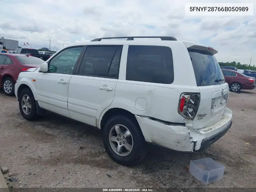 2006 Honda Pilot Ex-L VIN: 5FNYF28766B050989 Lot: 42600569