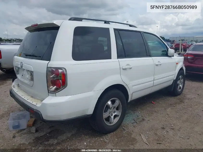 2006 Honda Pilot Ex-L VIN: 5FNYF28766B050989 Lot: 42600569