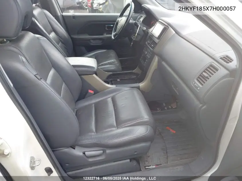 2007 Honda Pilot Exl VIN: 2HKYF185X7H000057 Lot: 12322716