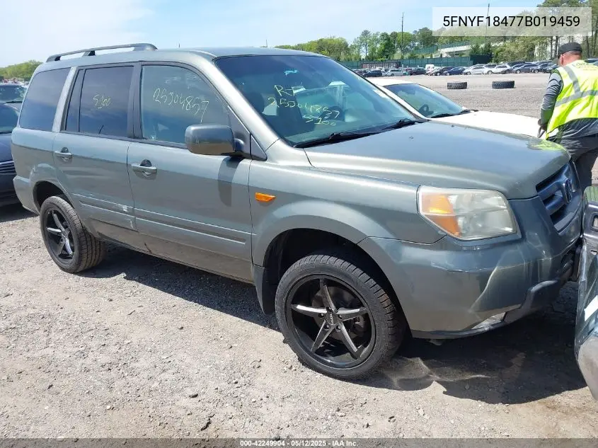 2007 Honda Pilot Ex VIN: 5FNYF18477B019459 Lot: 42249904