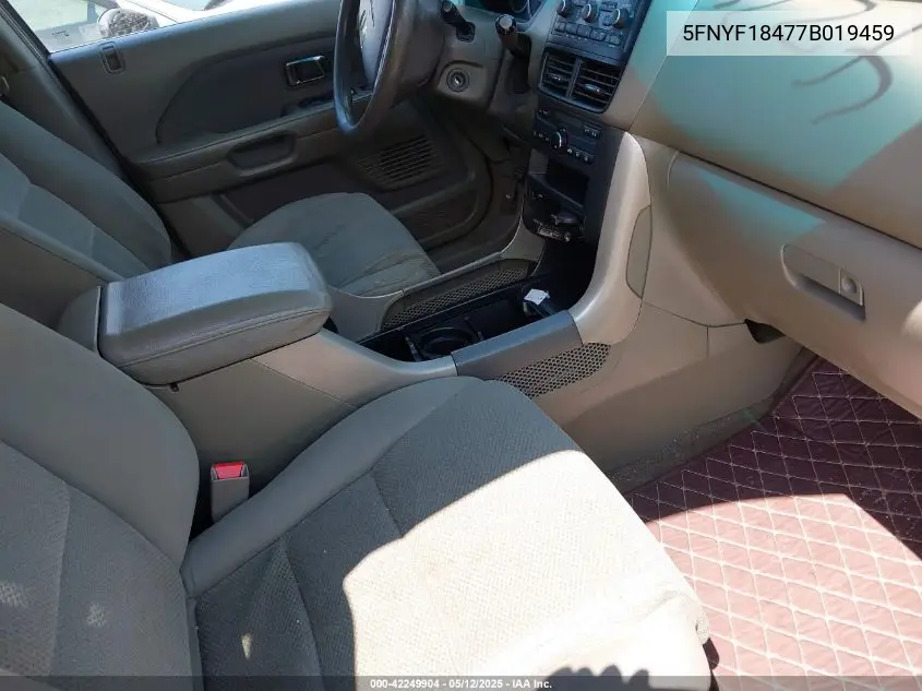 2007 Honda Pilot Ex VIN: 5FNYF18477B019459 Lot: 42249904