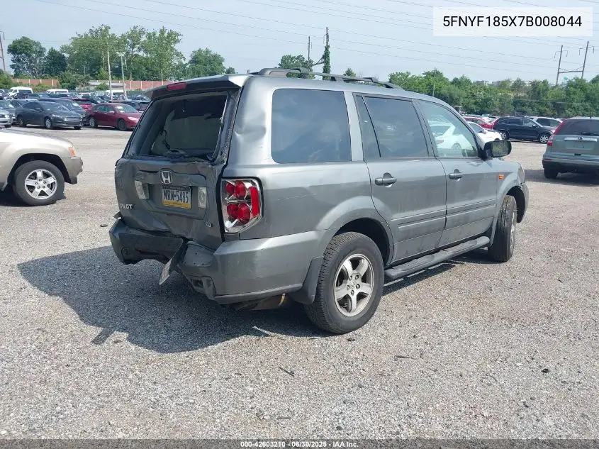 2007 Honda Pilot Ex-L VIN: 5FNYF185X7B008044 Lot: 42603210