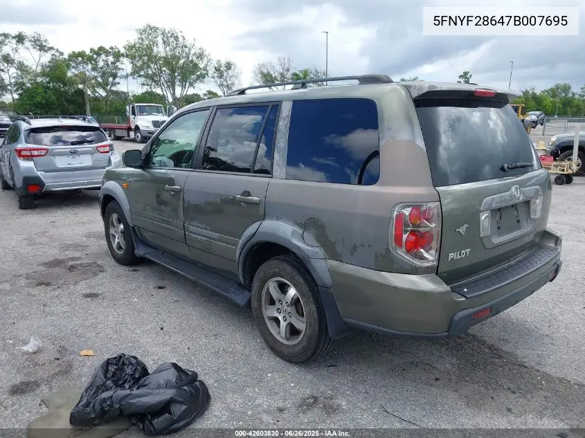 2007 Honda Pilot Ex-L VIN: 5FNYF28647B007695 Lot: 42603830