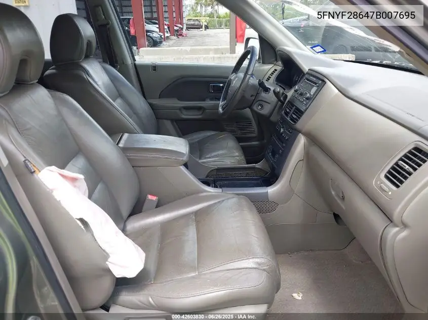 2007 Honda Pilot Ex-L VIN: 5FNYF28647B007695 Lot: 42603830