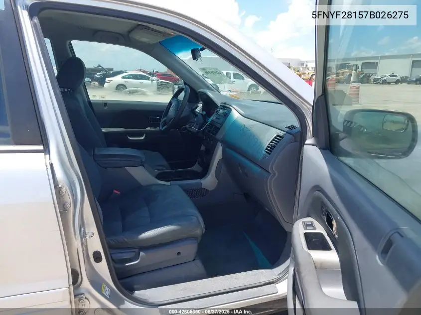 2007 Honda Pilot Lx VIN: 5FNYF28157B026275 Lot: 42606350