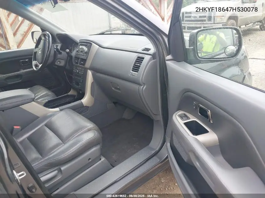 2007 Honda Pilot Ex-L VIN: 2HKYF18647H530078 Lot: 42619652