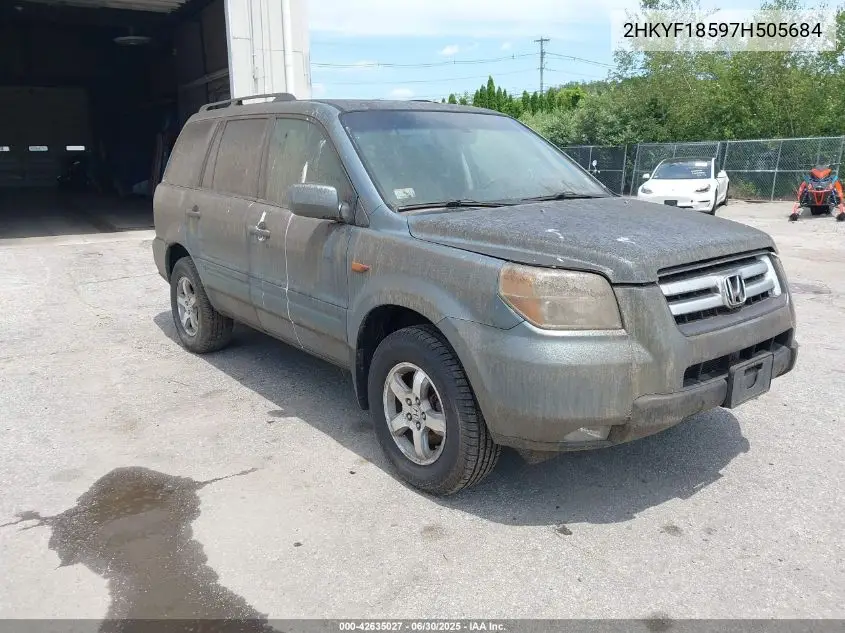 2007 Honda Pilot Ex-L VIN: 2HKYF18597H505684 Lot: 42635027