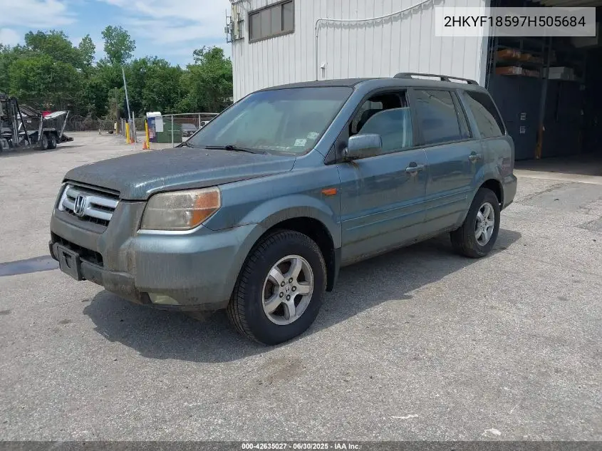 2007 Honda Pilot Ex-L VIN: 2HKYF18597H505684 Lot: 42635027