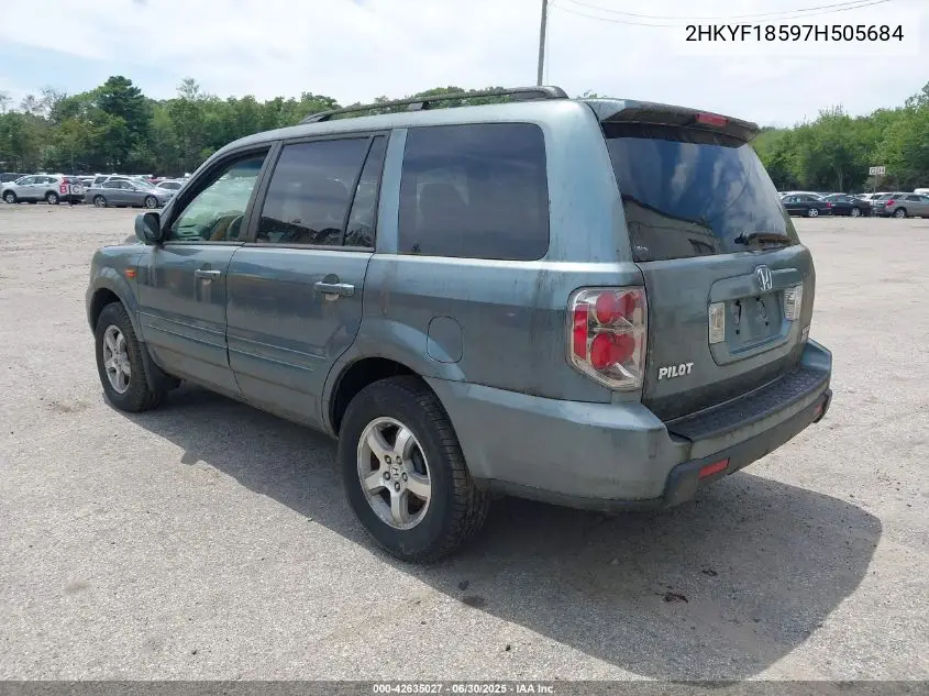 2007 Honda Pilot Ex-L VIN: 2HKYF18597H505684 Lot: 42635027
