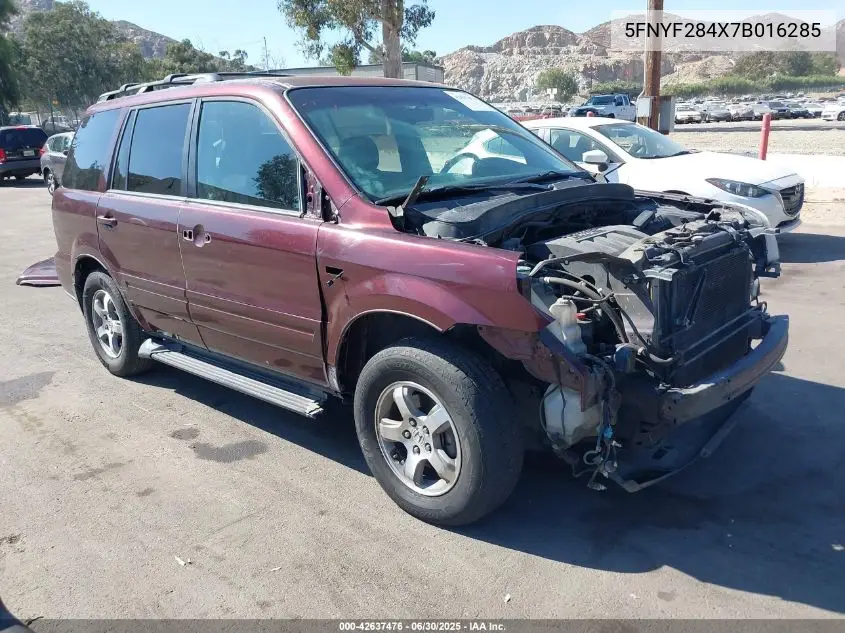 2007 Honda Pilot Ex VIN: 5FNYF284X7B016285 Lot: 42637476