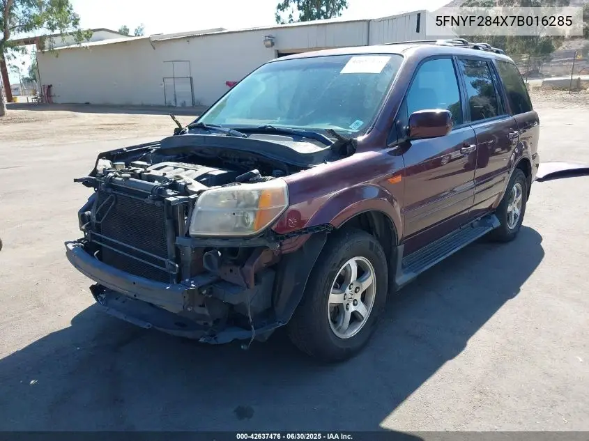 2007 Honda Pilot Ex VIN: 5FNYF284X7B016285 Lot: 42637476