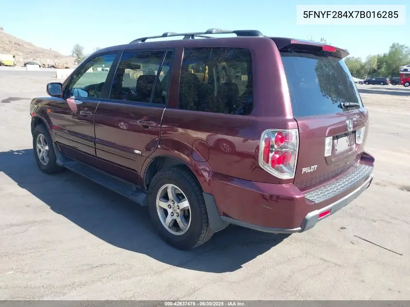 2007 Honda Pilot Ex VIN: 5FNYF284X7B016285 Lot: 42637476