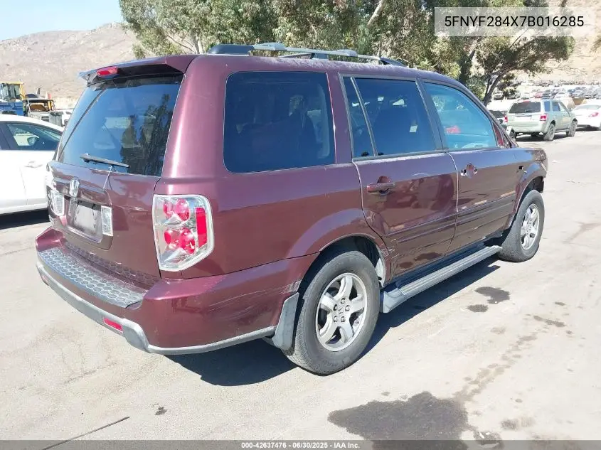 2007 Honda Pilot Ex VIN: 5FNYF284X7B016285 Lot: 42637476