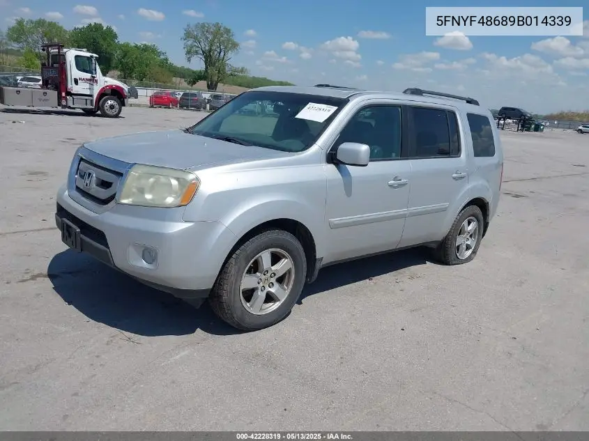 2009 Honda Pilot Ex-L VIN: 5FNYF48689B014339 Lot: 42228319