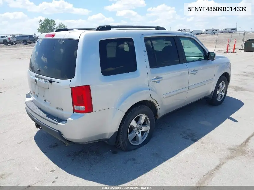 2009 Honda Pilot Ex-L VIN: 5FNYF48689B014339 Lot: 42228319