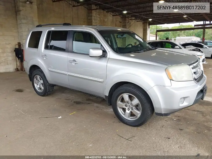 2009 Honda Pilot Ex-L VIN: 5FNYF48589B017202 Lot: 42232703