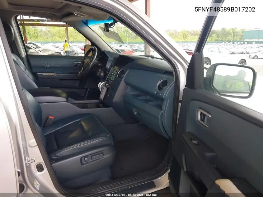 2009 Honda Pilot Ex-L VIN: 5FNYF48589B017202 Lot: 42232703