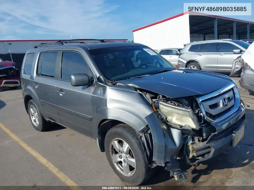2009 Honda Pilot Exl VIN: 5FNYF48689B035885 Lot: 42601011